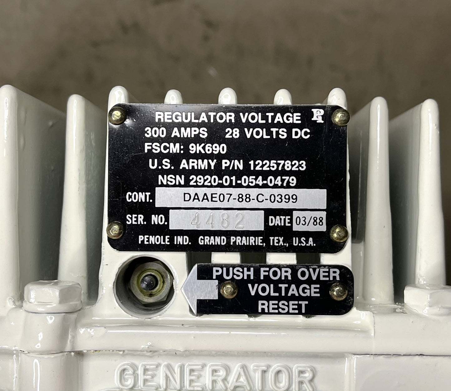 300 AMP / 24V REGULATOR 12257823 / 2920-01-054-0479