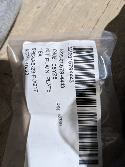 Accuride Corporation 50339 Plain Plate Nut - NSN 5310-01-579-4443 - inventory label