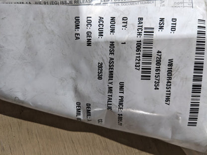 Boeing HS5532J0483C Hose Assembly, Metal - NSN 4720-01-615-7354 - inventory label