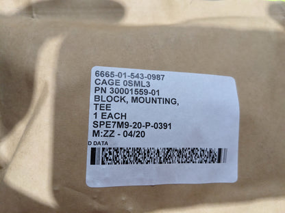 Battelle Memorial Institute 30001559-01 Block, Mounting, Tee - NSN 6665-01-543-0987 - inventory label
