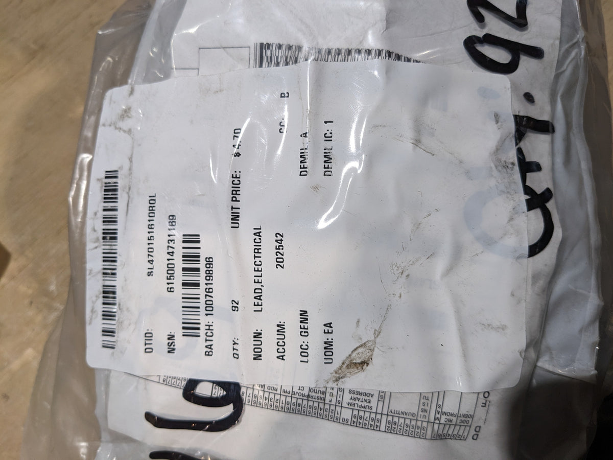 U S Army Tank Automotive Command 12469065-1 Electrical Lead - NSN 6150-01-473-1169 - inventory label