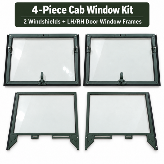 M35A2 M809 4-Piece Cab Window Kit – 2 Windshields + LH/RH Door Windows