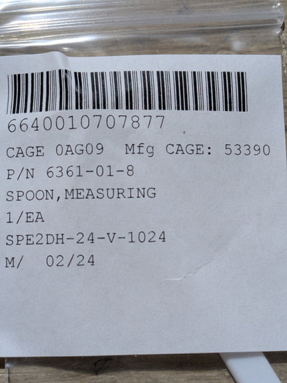 Hach Company 90700 Measuring Spoon - NSN 6640-01-070-7877 - inventory label