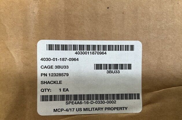 MILITARY LIFTING SHACKLE MRAP HMMWV M939 FMTV 12328579 3819274 TOW SHACKLE 1-3/8" 21 TON NOS
