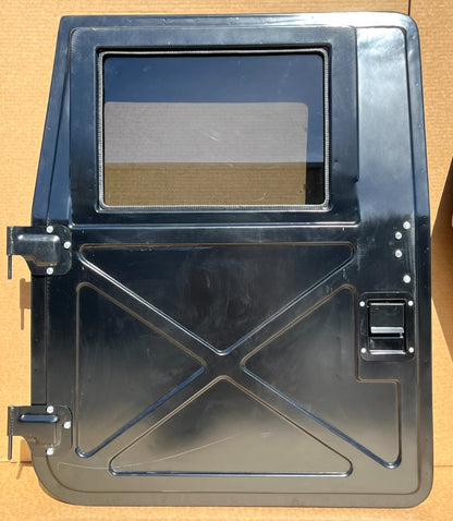 NEW BLACK METAL HMMWV HUMVEE DRIVER AND PASSENGER FRONT DOOR LH & RH X DOOR SET 2510-01-257-3903 / 2510-01-254-1500