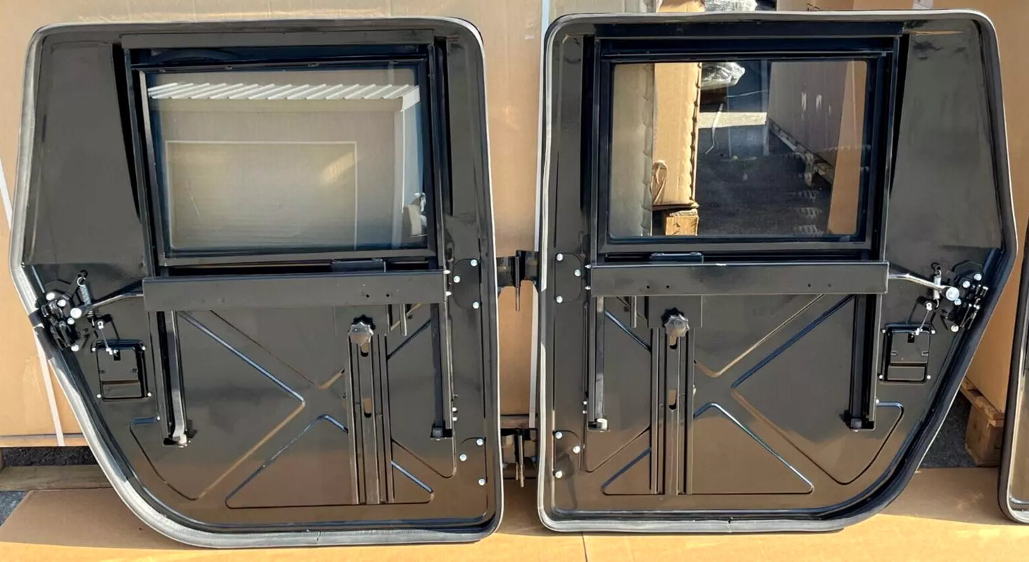 NEW STEEL HUMVEE HMMWV HUMMER H1 M998 X DOOR SET M1114 M1123 ETC FITS ALL HMMWV