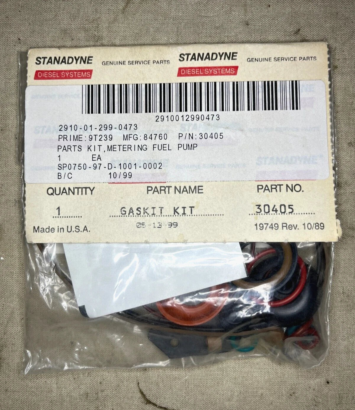STANADYNE 30405 6.2L FUEL INJECTOR PUMP GASKET KIT HUMVEE HMMWV 2910-01-299-0473