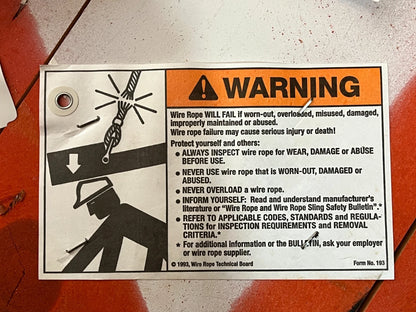 OSHKOSH 4X4 M984 HEMTT WRECKER WINCH WIRE ROPE ASSY 1308010-U 4010-01-281-5201