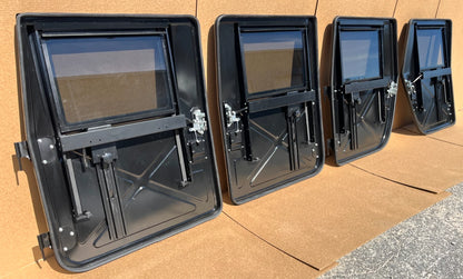 NEW STEEL HUMVEE HMMWV HUMMER H1 M998 X DOOR SET M1114 M1123 ETC FITS ALL HMMWV