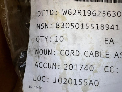 IOTV BODY ARMOR UNIVERSAL 1513-L62 TACTICAL CORD CABLE ASSY 8305-01-551-8941