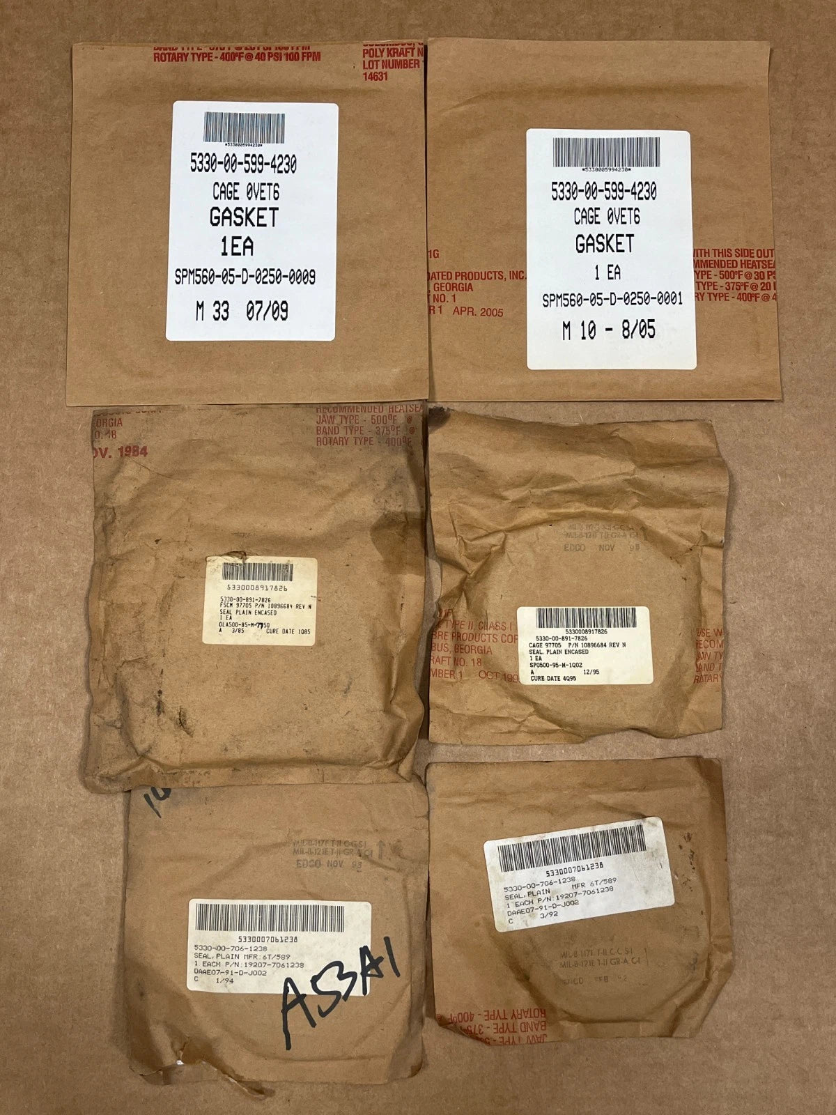 6pc. REAR AXLE HUB SEAL REBUILD KIT WITH GASKETS 2 1/2 TON M35A2 MILITARY TRUCK