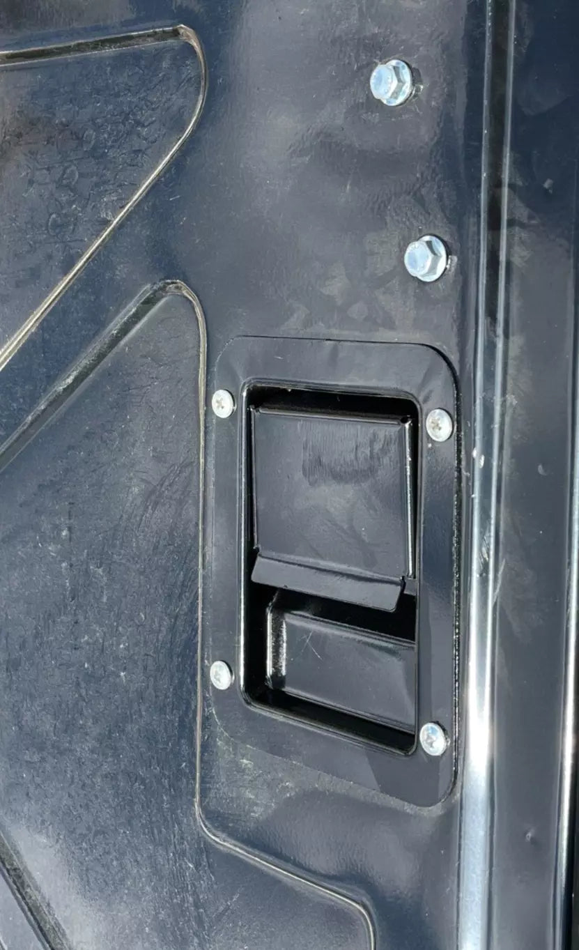 NEW BLACK METAL HMMWV HUMVEE DRIVER AND PASSENGER REAR DOOR LH & RH X DOOR SET 2510-01-257-3904 / 2510-01-254-1501