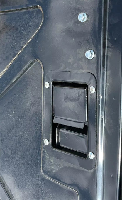 NEW BLACK METAL HMMWV HUMVEE DRIVER AND PASSENGER REAR DOOR LH & RH X DOOR SET 2510-01-257-3904 / 2510-01-254-1501