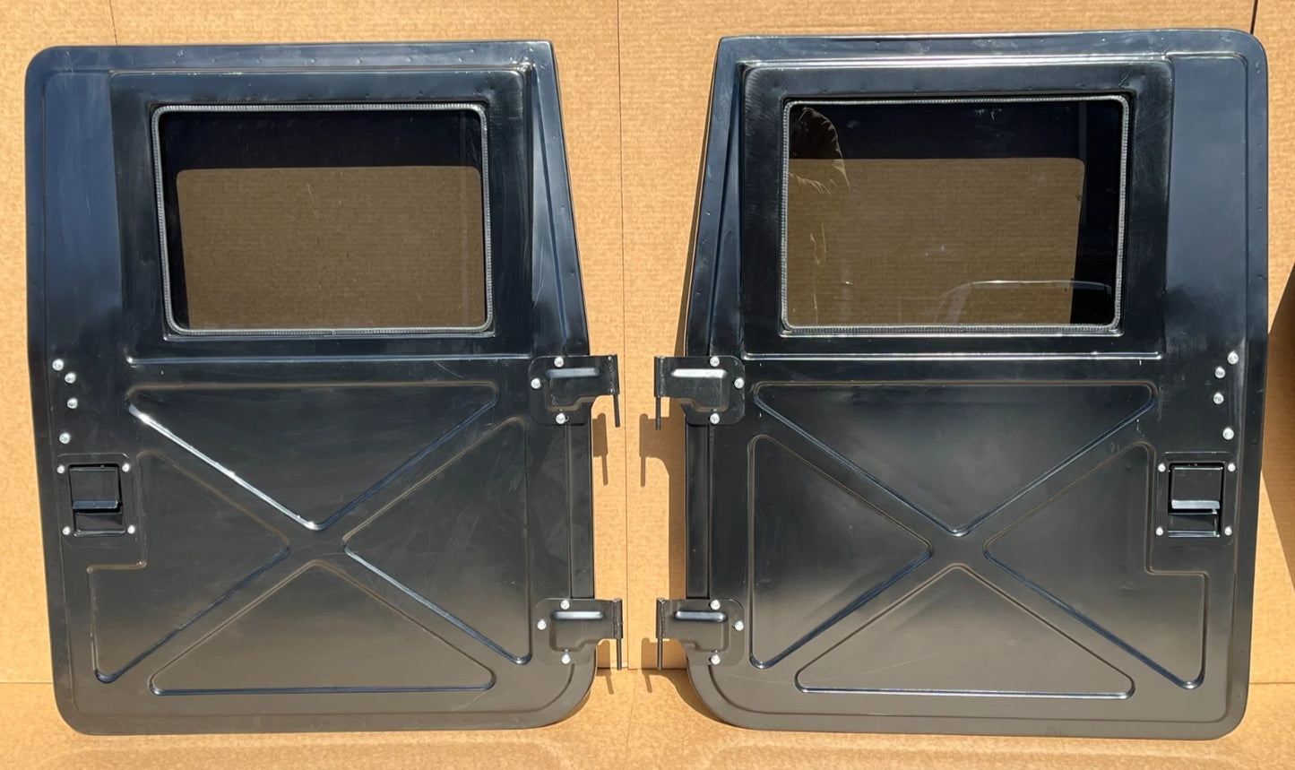 NEW STEEL HUMVEE HMMWV HUMMER H1 M998 X DOOR SET M1114 M1123 ETC FITS ALL HMMWV