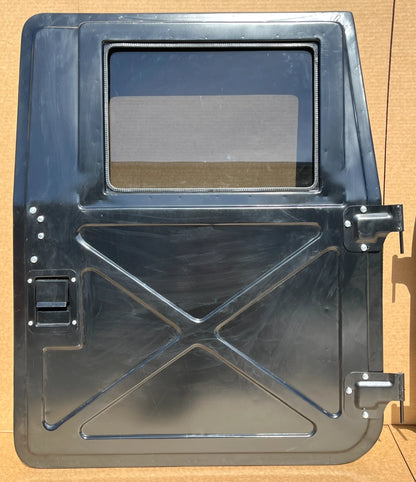 NEW BLACK METAL HMMWV HUMVEE DRIVER AND PASSENGER FRONT DOOR LH & RH X DOOR SET 2510-01-257-3903 / 2510-01-254-1500