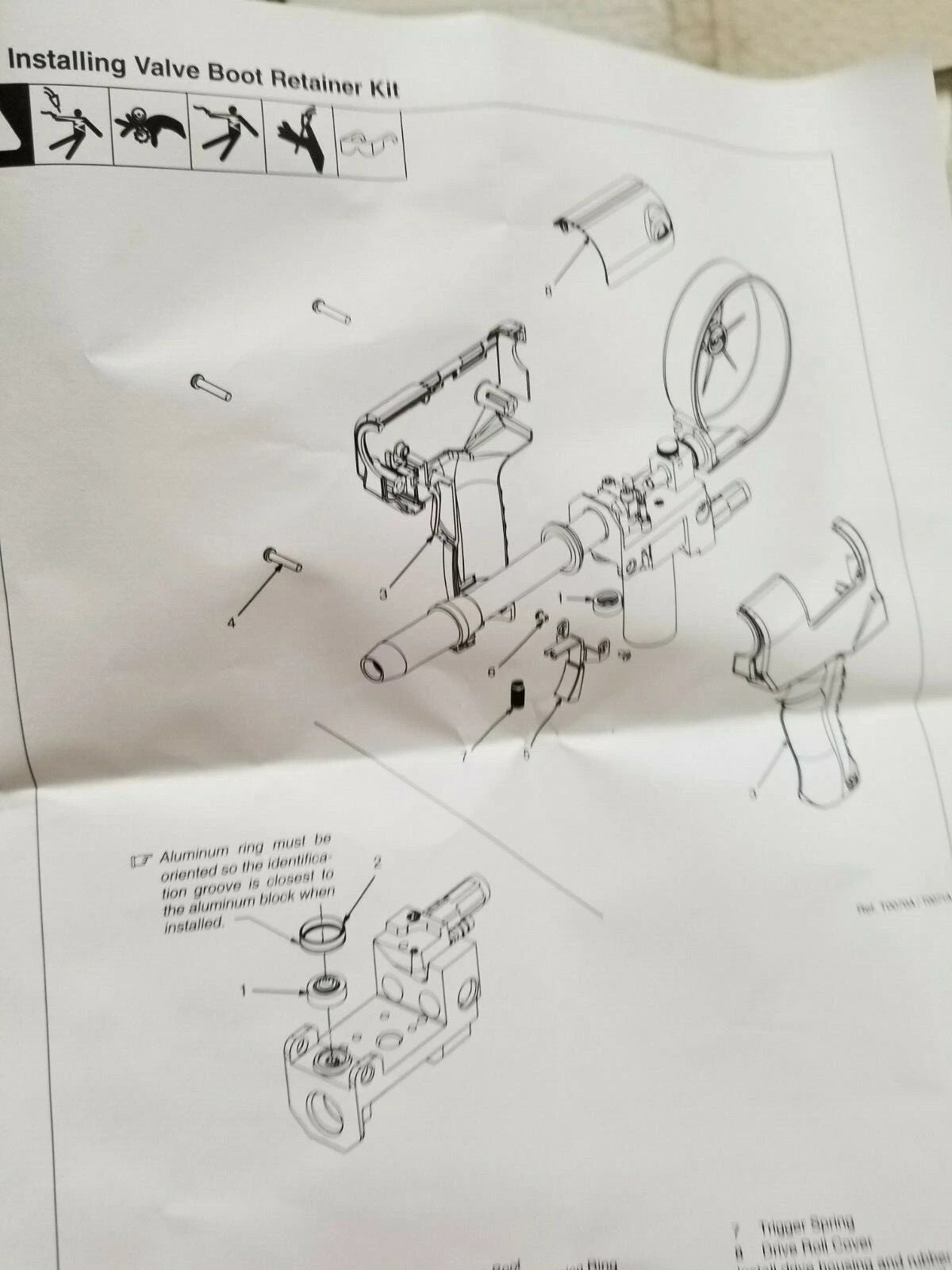 MILLER M1603 KIT, INCLUDES 3-VALVE BOOT 3-RETAINER RING (REPLACES 058262)