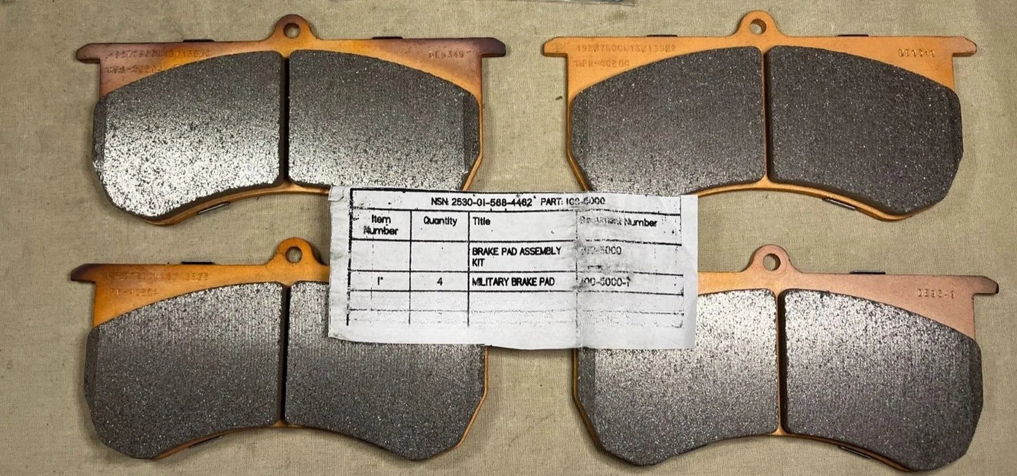 HMMWV Humvee ECV Brake Pad M1151 M1152 M1165 , 2530-01-568-4462 LATER WILDWOOD STYLE