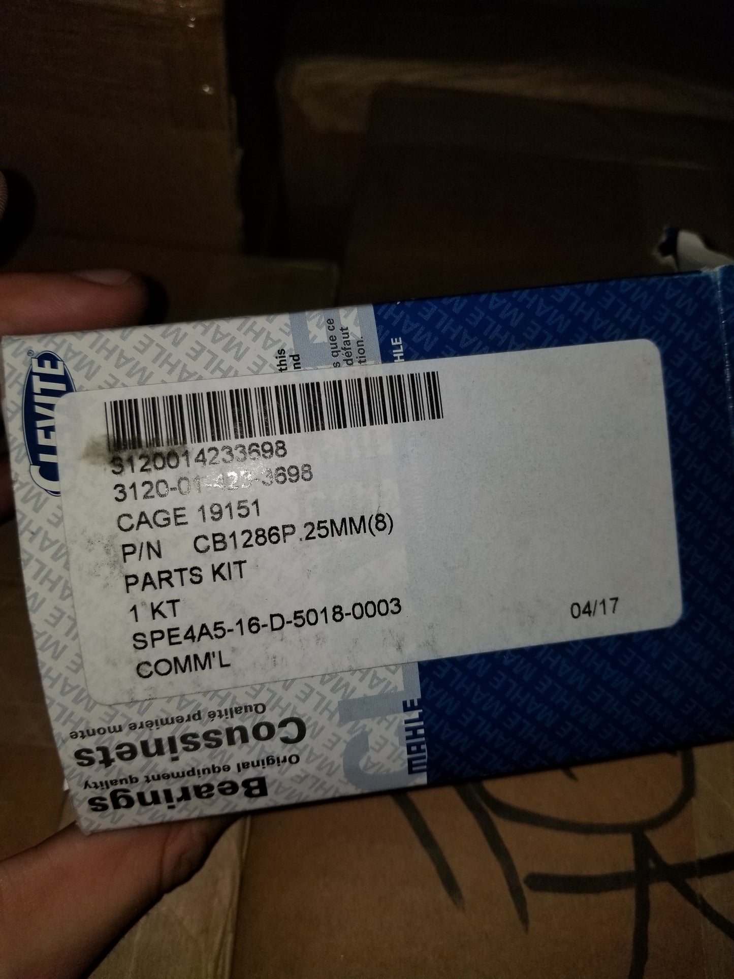 3120-01-423-3698 CB1286P.25MM(8)	 3120PL0650895	 CB1286P.25MM Bearing Set
