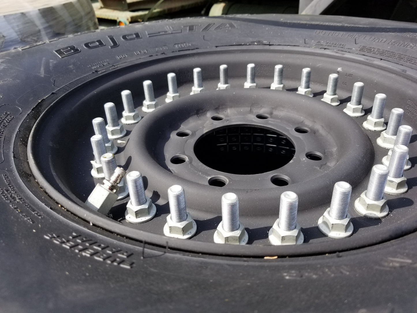 NEW HMMWV Humvee Hummer H1 M998 24 Bolt Tire and Wheel Assembly  37x12.50R16.5LT