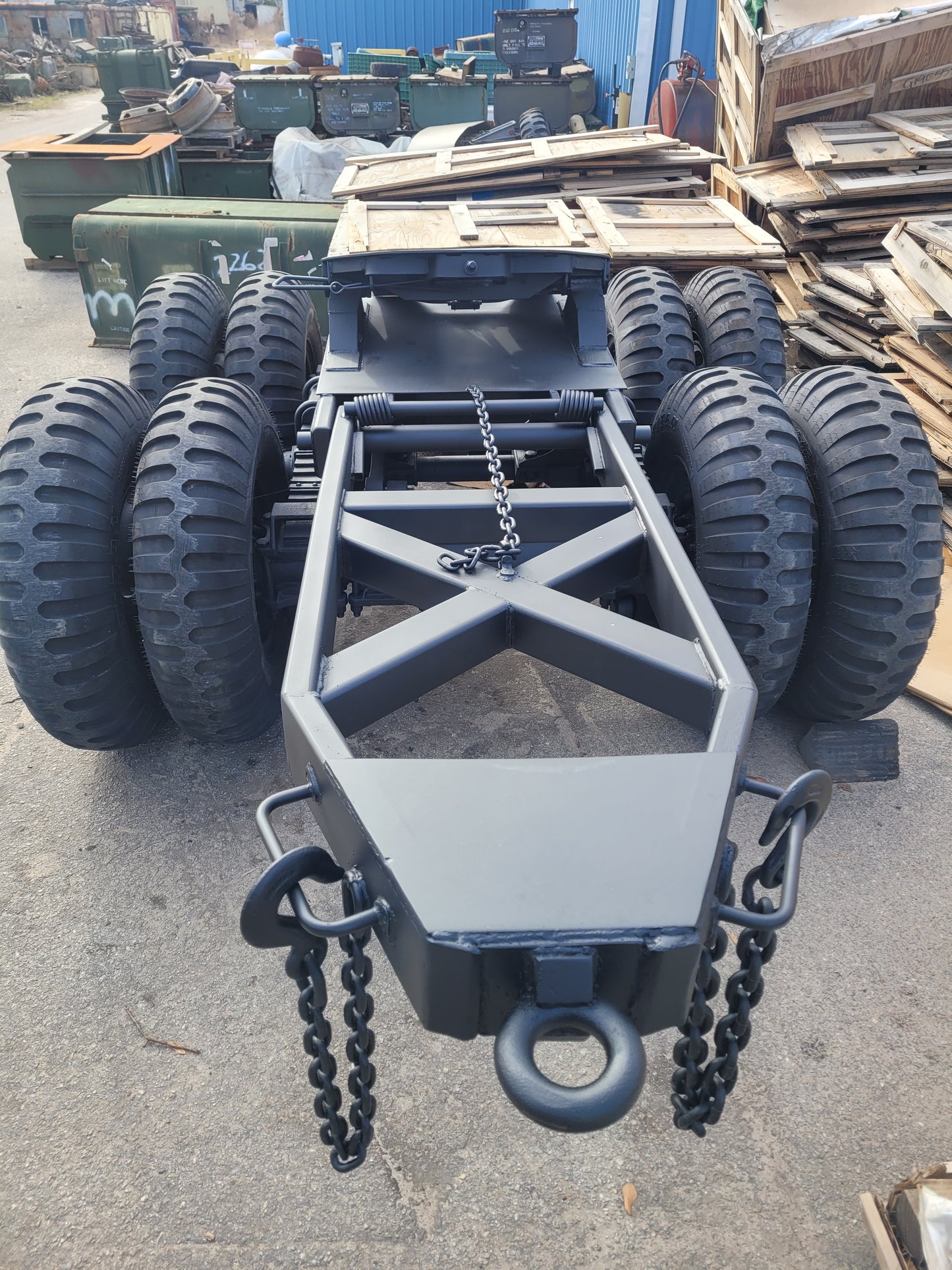 Fifth Wheel Dolly Converter Tandem Axle Dolly 8 Wheels W/ Tongue