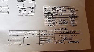 5 TON M809/M939 Series CARGO Cover KIT M923/M925 11672523 Military  Truck CAMO GREEN