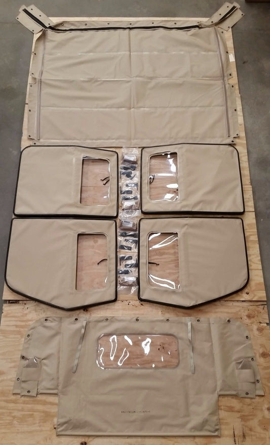 HMMWV 4 Man Soft Top KIT TAN Humvee M998 4 Doors C-Pillar, Bows, Rails, 57K0155