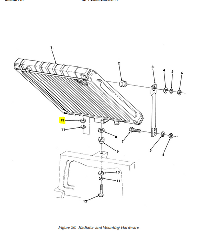 HUMMER H1 AM HUMVEE M998 Radiator Mount Nut Tractor Truck 9422301