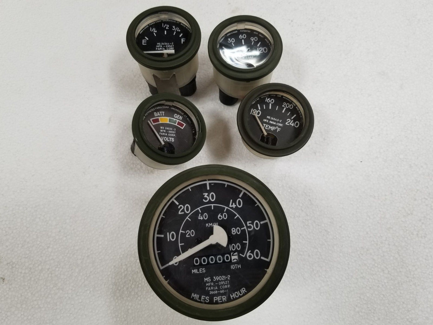 M998 HUMVEE HMMWV GAUGE KIT TEMPERATURE VOLTMETER FUEL LEVEL  OIL SPEEDOMETER
