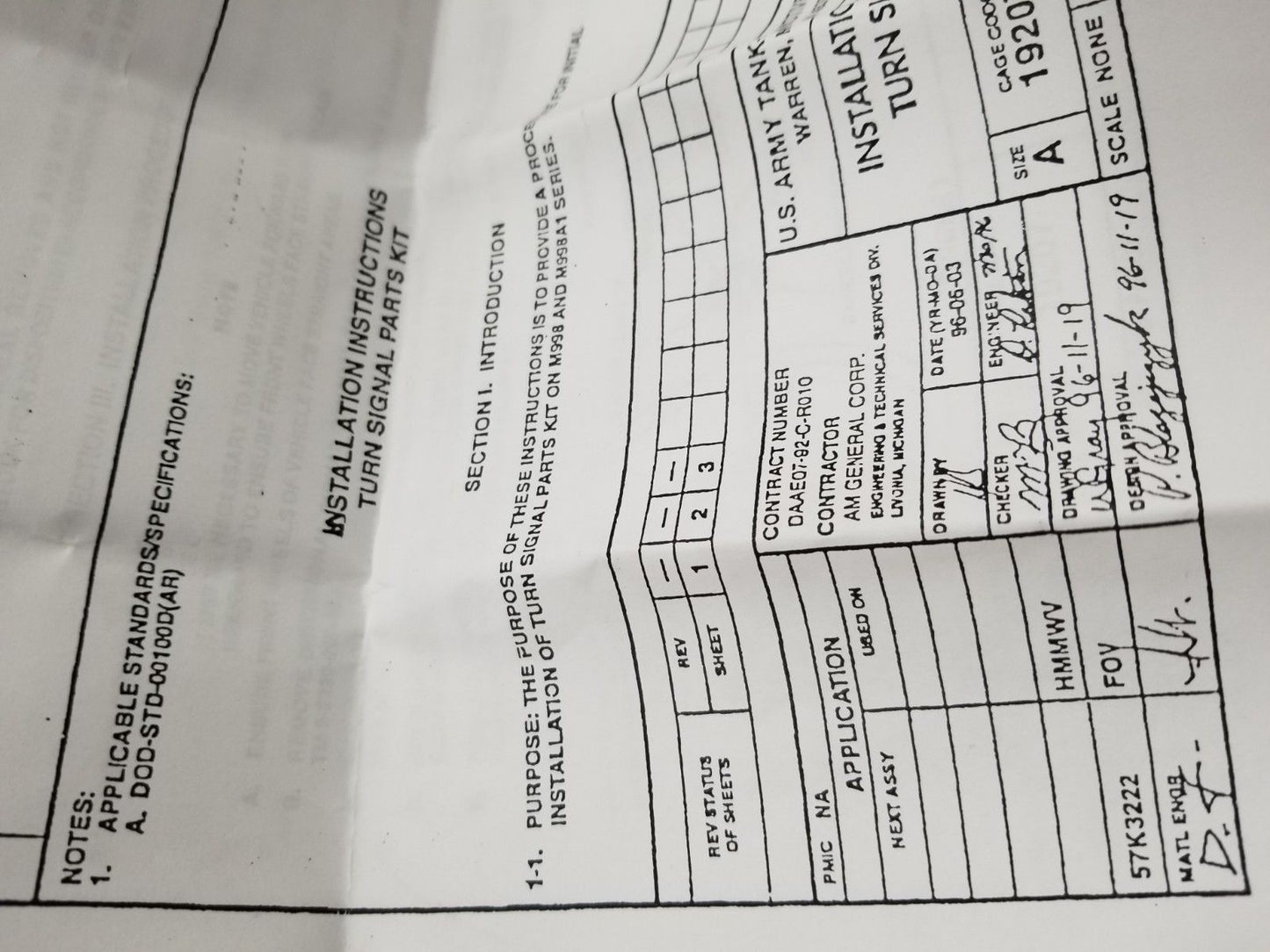 HMMWV Turn Signal Switch With Canceling Ring 57K3222 Hummer M998 HUMVEE Military