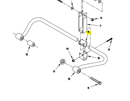 FMTV LMTV Stabilizer Bar Mount  5342-01-369-0893  12417623 Mount, Resilient