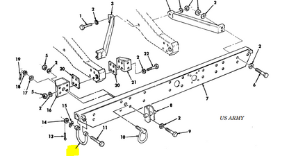 AIRLIFT BUMPER Shackle MILITARY HUMVEE Hummer H1 M998 HMMWV M1038  12342354