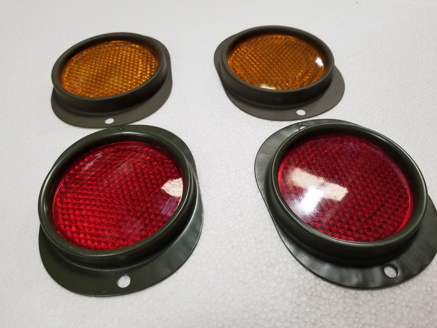 HMMWV REFLECTOR SET RED AMBER12342500-1 12342500-2 M998 HUMVEE HUMMER