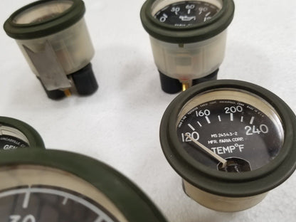 M998 HUMVEE HMMWV GAUGE KIT TEMPERATURE VOLTMETER FUEL LEVEL  OIL SPEEDOMETER