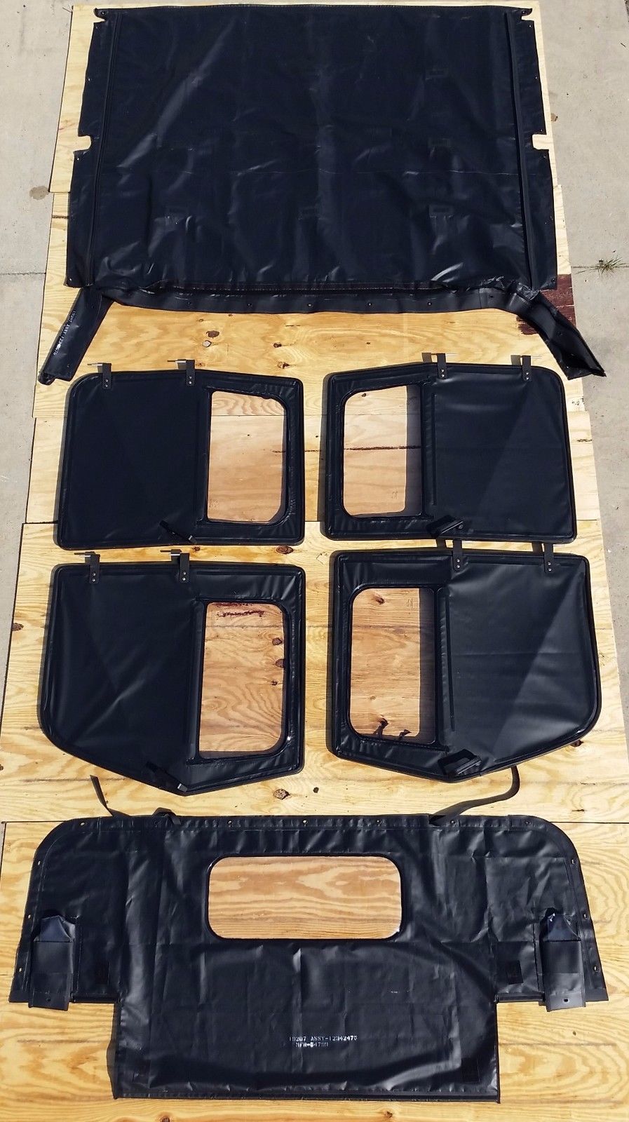 NEW HMMWV 4 Man Soft Top KIT BLACK  Humvee M998  4 Doors, C-Pillar, Bows, Rails