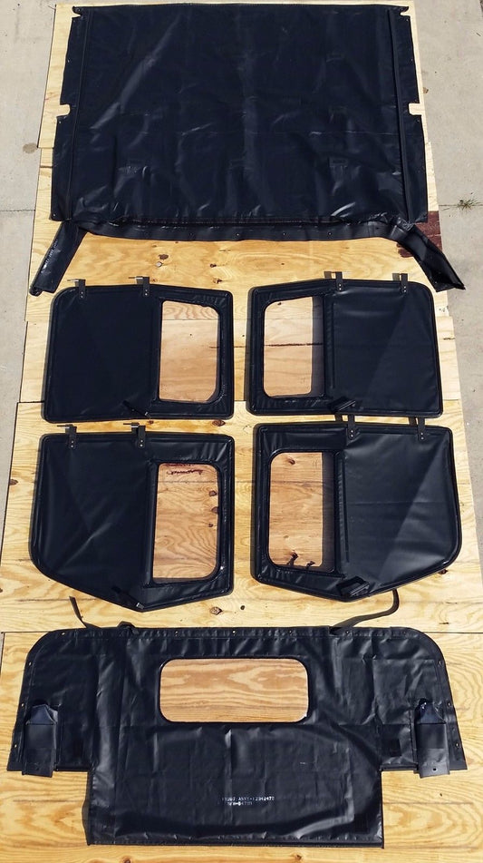 NEW HMMWV 4 Man Soft Top KIT BLACK  Humvee M998  4 Doors, C-Pillar, Bows, Rails