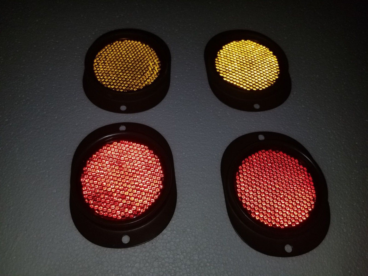 HMMWV REFLECTOR SET RED AMBER12342500-1 12342500-2 M998 HUMVEE HUMMER