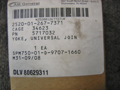 YOKE , INPUT FRONT DIFFERENTIAL; Humvee  HUMMER H1 ; 2520-01-267-7371 12460374 5717032
