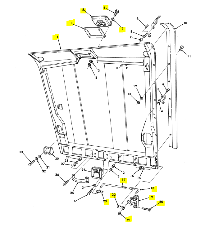 HMMWV Humvee M998 Slant Back Conversion Kit Hard Top Conversion Kit With Hardware