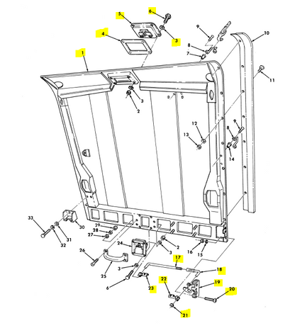 HMMWV HUMVEE M998 SLANT BACK CONVERSION KIT HARD TOP CONVERSION KIT HARDWARE