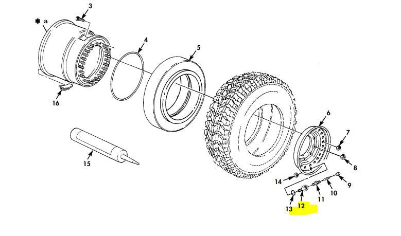 ADAPTER WHEEL VALVE  STEM HMMWV HUMVEE M998