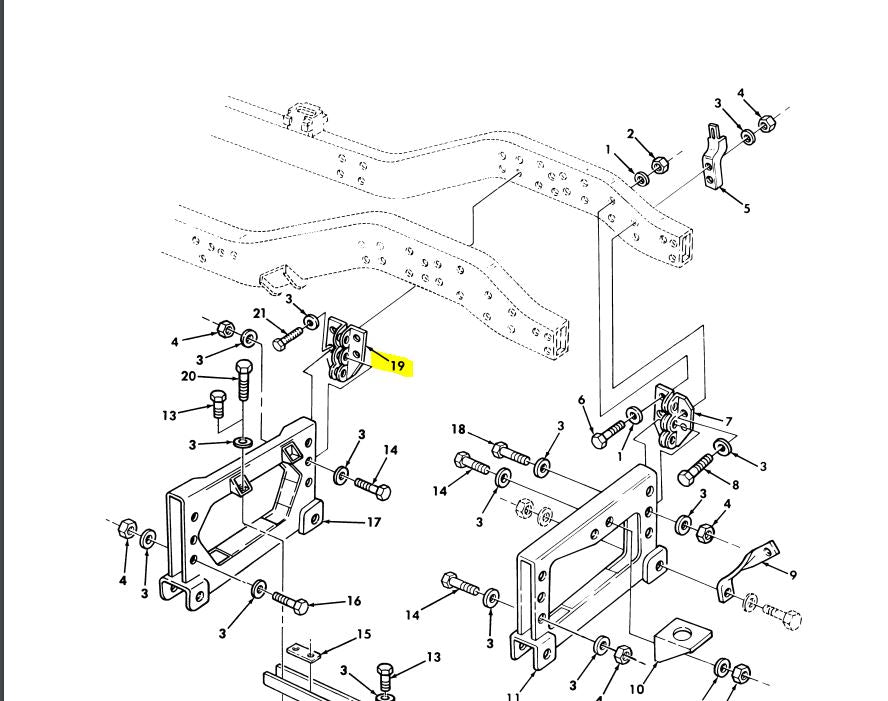HUMMER H1 Bracket RH-Susp. 2nd Crossmember; Humvee M1114 ; 5591678 2510011856648 12338155-2 HMMWV
