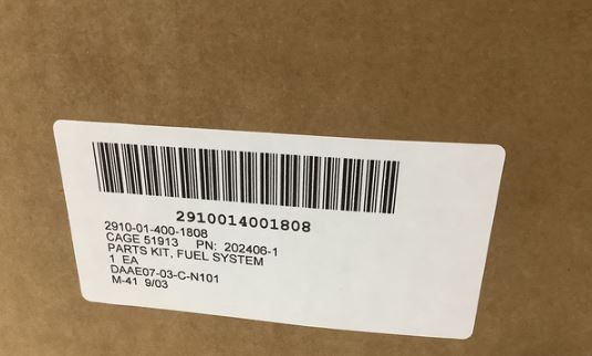 NEW 2910-01-400-1808 Parts Kit; Fuel System Walker 202406-1 014001808 GENERATOR SET