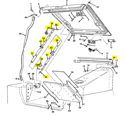 HMMWV HUMVEE M998 SLANT BACK CONVERSION KIT HARD TOP CONVERSION KIT HARDWARE