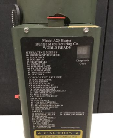 Hunter A20 Vehicle Heater M113 APC 12474864 2540-01-396-2826  60,000 BTU/HR APC