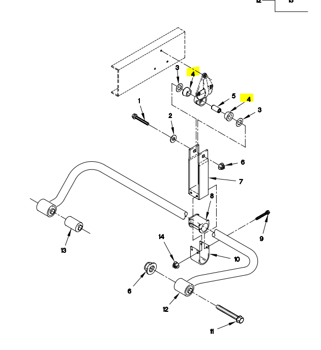 FMTV LMTV Support Mount 12417624 Stabilizer Bar Rubber Mount / Bushing