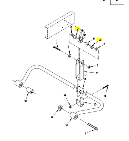 FMTV LMTV Support Mount 12417624 Stabilizer Bar Rubber Mount / Bushing