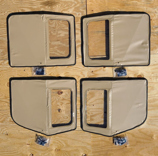 NEW HMMWV 4 Man TAN Soft Top DOOR SET Humvee M998 12340231-4, 12340231-3 4 Doors