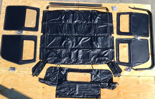 NEW HMMWV 4 Man Soft Top KIT BLACK Humvee M998 4 Doors, C-Pillar, Bows, Rails, Roof M1123