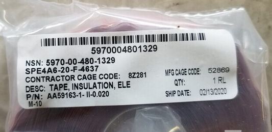 5970-00-480-1329	 Tape AA59163-1-II 0.020	 MIL-I-46852 TY2	 MILI46852M1TYPE2